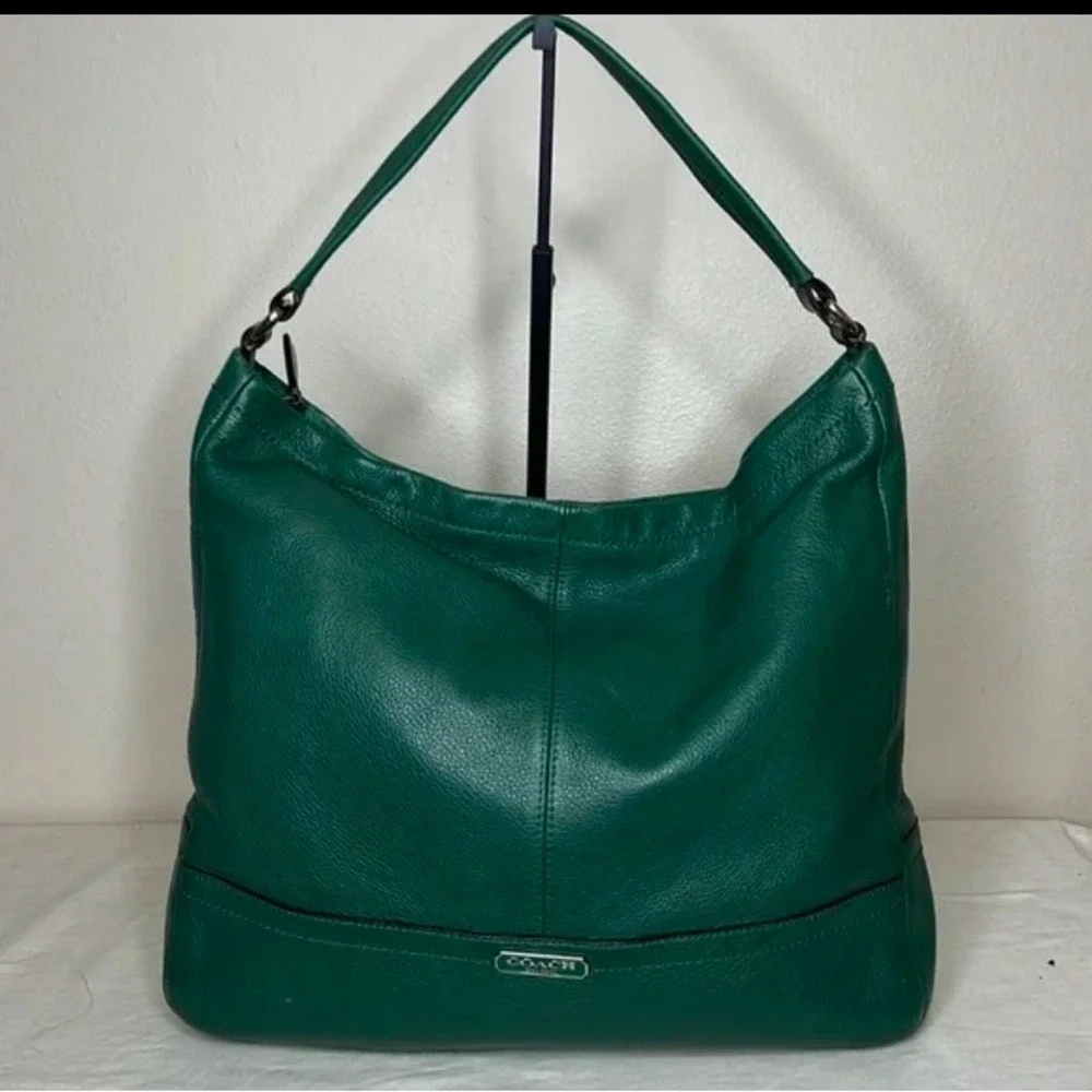Coach Park Green Pebbled Leather Hobo Crossbody Bag F23293